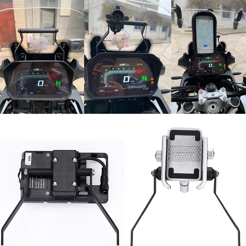 Motorcycle GPS Navigation Bracket Front Bar Stand Mobile Phone GPS