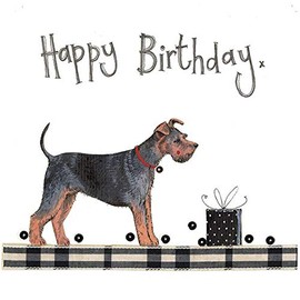 ALEX CLARK Happy Birthday Terrier Dog Card