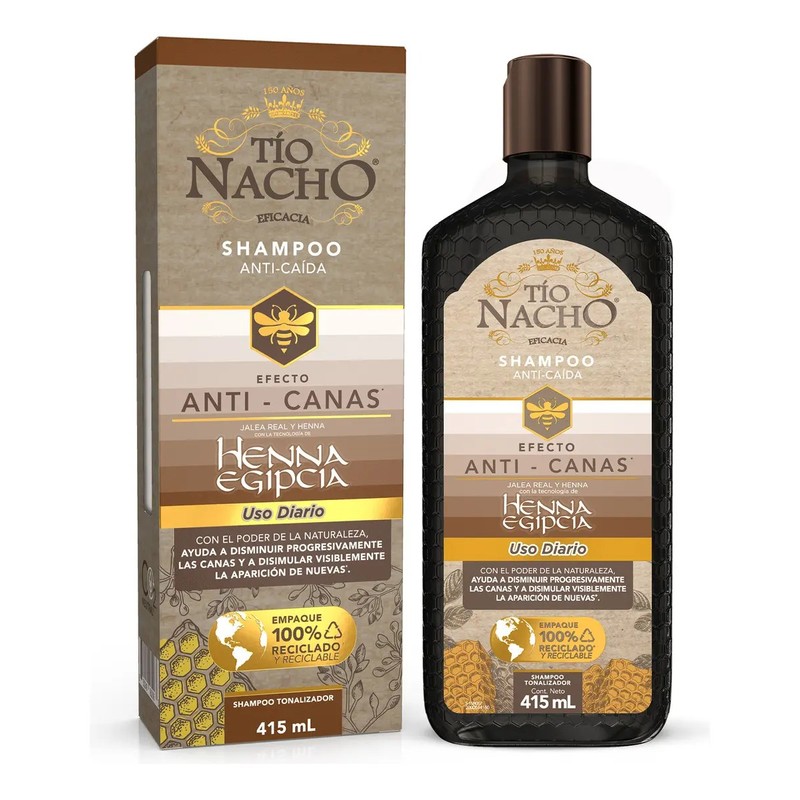 Tio Nacho Shampoo Tonalizador Anti-canas Y Anti-caída 415 Ml
