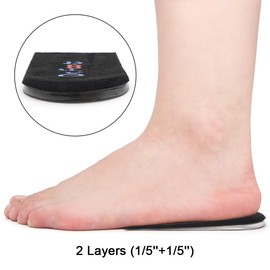 Dr. Foot's Adjustable Orthopedic Heel Lift Inserts, Height Increase Insole for Leg Length Discrepancies, Heel Spurs, Heel Pain, Sports Injuries, and Achilles tendonitis (Black, 2 Layers)
