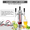 FERRODAY 3 Taps Beer Tower Dispenser Kegerator Tower, 3" Beer