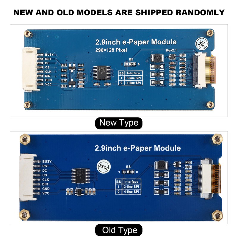 2.9 Inch 296 x 128 EInk EPaper Display Module Board