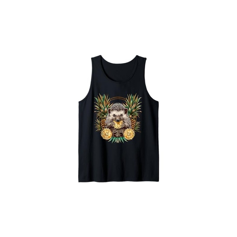 Pineapple Hedgehog Drawing Pineapple Lover Wildlife Nature Tank Top