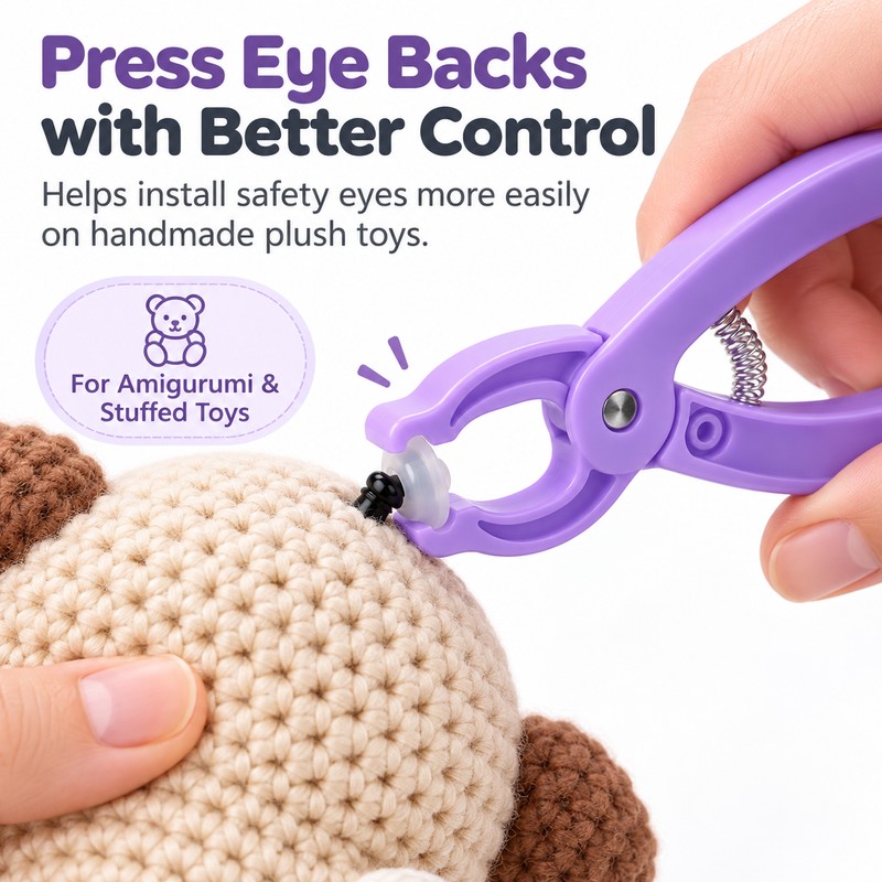 Safety Eye Installation Tool for Amigurumi – Fits 5–30mm Eyes