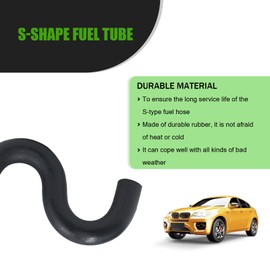 Flygun 1 PC Automobile Fuel Tank Fuel Line, S" Shaped Flexible Tube, Original Perfect Replacement Parts 6956-HM3-A60, 16956-HC0-014, Compatible with Honda Fuel Tanks TRX 250X, 300EX, 300X (Black)