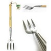 Greenman Mid Handle Stainless Steel Weed Fork Ash Handled 28"