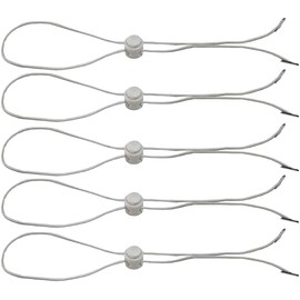 Set of 5 White Hat Flexible Removable Chin Cord Windproof Strap Clip Adjustable Cord Fastener for Golfing, Fishing, Boating, Sailing, and Other Sports Fishing Hats Accessories