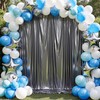 40x10 ft Wrinkle Free Black Silver Sequin Backdrop Curtain for