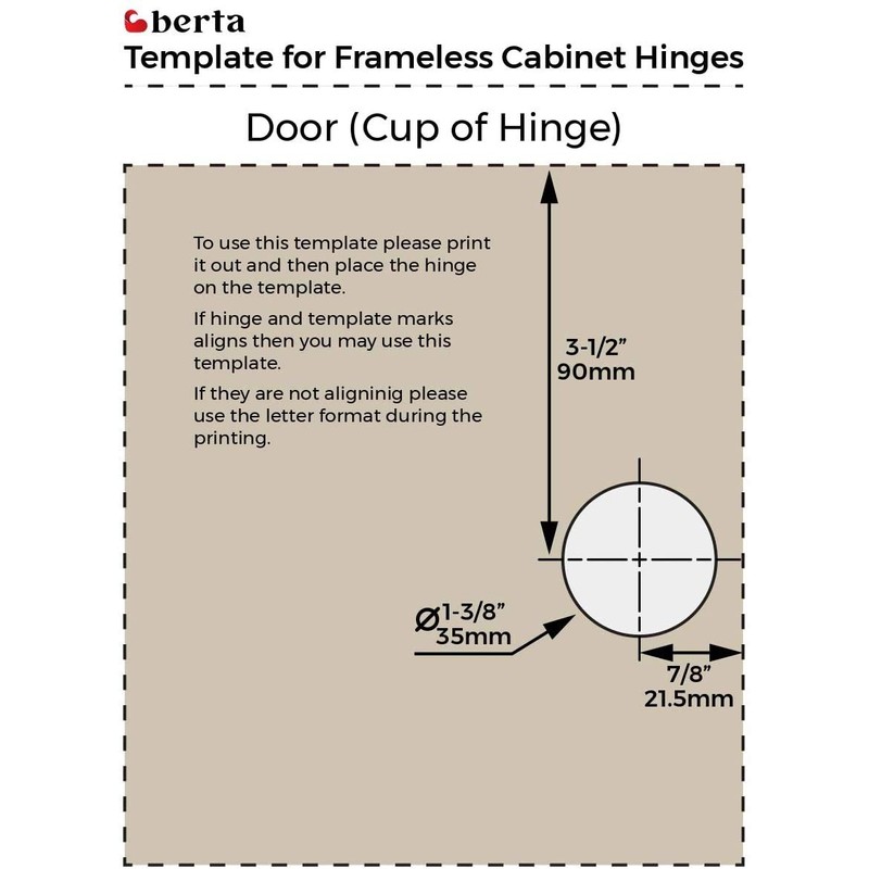 Berta 2-Pack Inset Soft Close Frameless Hinges, 110 Degree 6-Ways