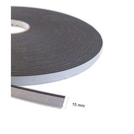 Wooden World - Double side Foam tape PE - Black foam - 3 mm Thick 15 mm width and 25 m long - White spacer