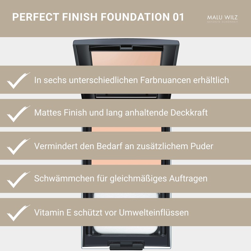 Malu Wilz Perfect Finish Foundation Make Up No. 01 Warm
