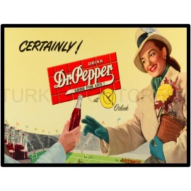 Dr. Pepper "Certainly!" 9" x 12" Metal Sign