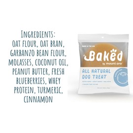 chill by mount ara Blueberry Bake Dog Treats, 1.75 Ounce (Pack of 12), Individually Wrapped, 45g Each, All Natural, All Breed Sizes, All Life Stages, Dog Snack, Training Treat