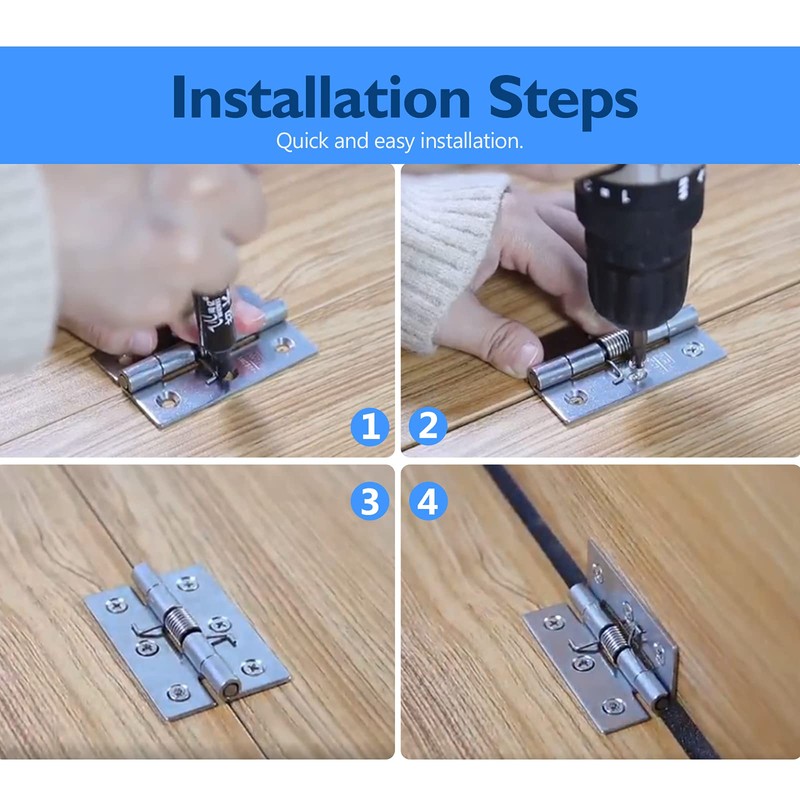 Luomorgo 4 Pcs Spring Loaded Hinges for Cabinets, 2 Inch