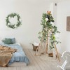 Famibay Artificial Eucalyptus Garland with Roses 1Pc 5.9Ft Greenery Garland