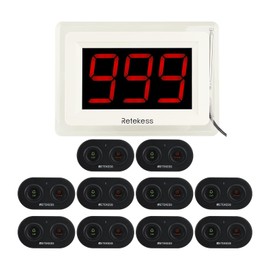 Retekess T114 Caregiver Pager, Emergency Button for Elderly, Low Battery Alert,656ft, Cancel Function, 10 Waterproof Panic Button for Nursing Home,Clinic,Resort,Salon