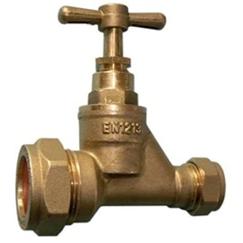 25mm MDPE to 15mm Copper Brass Stopcock