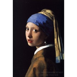 History Galore 24"x36" Gallery Poster, Girl with a Pearl Earring Johannes Vermeer