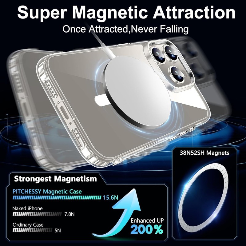 NDOOL Funda Magnética para 16 Pro MAX Case, 3 en