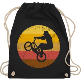 Shirtracer - Gym Bag Backpack - Bicycle Clothing Cycling - BMX Jump, 01 black