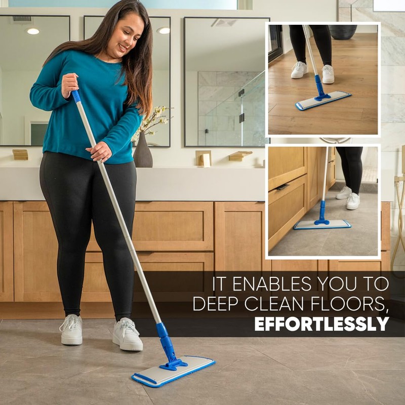 Cinch Mop - Microfiber Mop for Hardwood Floors - Flat