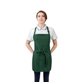 Noxiglow Adjustable Short Aprons for women with 3 Pockets, Waterproof Kitchen Cooking BBQ Apron, Unisex Chef Apron green