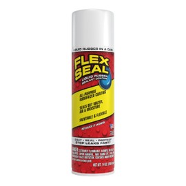 Flex Seal, 14 oz, White, Stop Leaks Instantly, Waterproof Rubber Spray On Sealant Coating, Perfect for Gutters, Wood, RV, Campers, Roof Repair, Skylights, Windows, and More