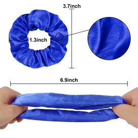 Satin Royal Blue Scrunchies 2 Pcs Hair Ties Scrunchies for Women Girls Hair Accessories Elastic Hair Ponytail Holder