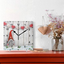 ISAOA Square Non Ticking Silent Wall Clock,Cat Cartoon Scratching Wall Clock Art Decor for the Dining Room, Living Room, Bedroom, Office,School (multi)