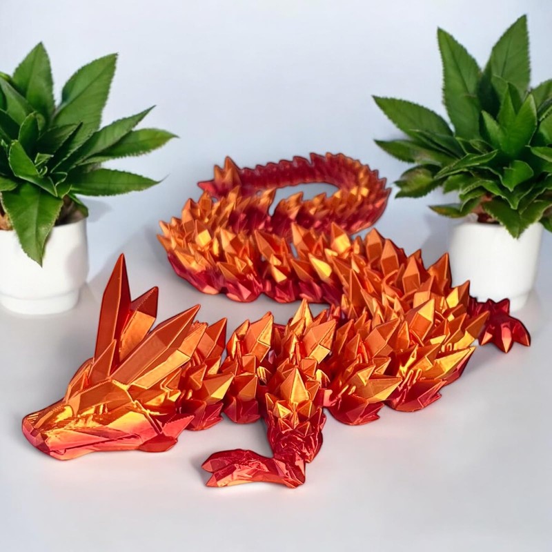 Dragon 60 cm 3D Movable Figure, Crystal Dragon, Children's Decoration,