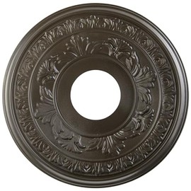 Ekena Millwork 13"OD x 3 1/2"ID x 3/4"P Baltimore Thermoformed PVC Ceiling Medallion (Fits Canopies up to 5 1/4"), Bright Coat Dark Bronze