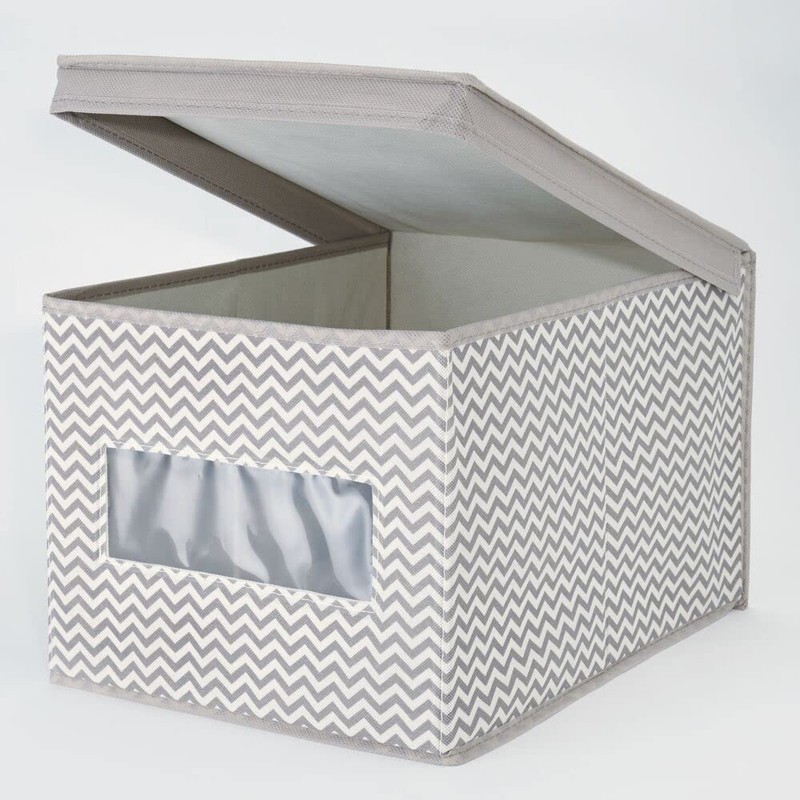 mDesign Fabric Basket with Lid - The Ideal Fabric Storage