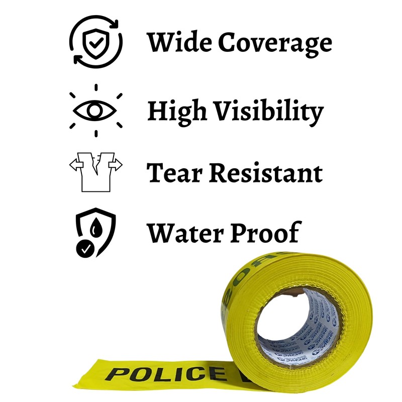 SINGHAL “Caution No Parking” Tape - High-Visibility Yellow Waterproof Warning