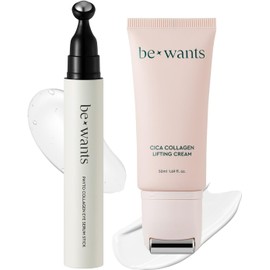 K Beauty Suero en barra para ojos Phyto Collagen Roll On de Bewants con 61% de agua de bambú y crema reafirmante con colágeno Cica Cuidado de las arrugas del cuello y el escote, crema reafirmante