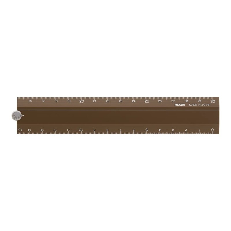 Midori 42287006 Aluminum Multi Ruler, 11.8 inches (30 cm), Brown