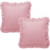 KKJIAF Ruffle Pillow Cases 18x18 Inches, Light Pink Square Ruffled