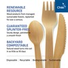 WOODABLE Disposable & Backyard Compostable Wooden Wrapped 3pc Set (Fork,