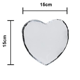 Raleza Ink Heart Shaped Sublimation Blank Stone Slate, Customizable with Display Feet
