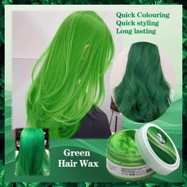 Hair Wax, Green, Green Hair Gel Temporary, Green Hair Dye, Green Hair Wax Hair Dye Mud, Hair Gel Color, Quick Color, Long Lasting Effect, 100ml