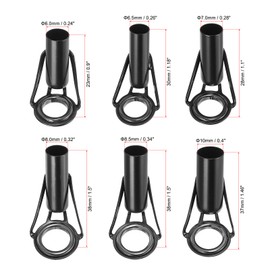 PATIKIL 6-10mm Fishing Rod Tip Repair Kit, 6pcs Stainless Steel Pole Ring Guide Replacement for Saltwater Freshwater Fishing, Black