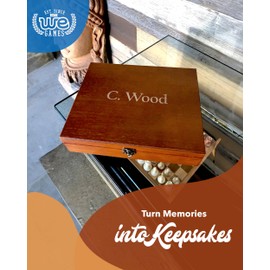 WE Games Wooden Memory Box for Keepsakes – Vintage Decorative Storage Box with Lid - Light Cherry Finish with Engraving