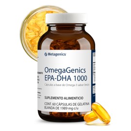 METAGENICS OmegaGenics EPA-DHA 1000 - Omega-3 Aceite de Pescado | 60 Cápsulas de 1989 mg, 710 mg EPA y 290 mg DHA por Cápsula, Sin Gluten, Sin OGM