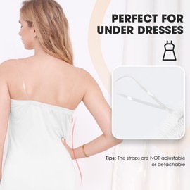 MANCYFIT Women's Tube Top Dress Slip Sleeveless Underdress Invisible Straps White Medium