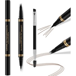 LAVONE Kit De Maquillaje De Pluma De Cejas, Con 4 Puntas Impermeable Microblading Lápiz De Cejas, Delineador De Ojos, Pomada De Cejas Y Brocha De Cejas De Doble Punta, Lápiz De Cejas Kit De Cejas Para