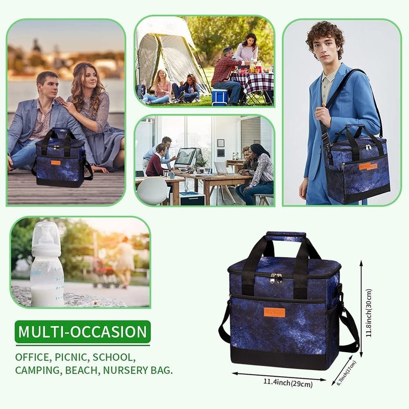 iknoe Large Cooler Bag Collapsible, 15L Insulated Bags, Leakproof Lunch