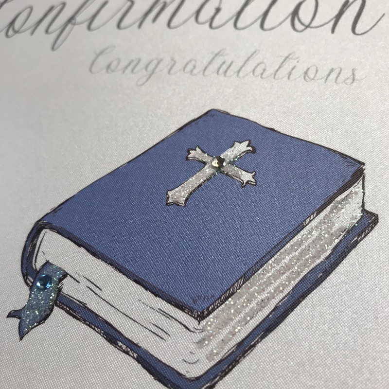 To a Special Grandson on your Confirmation Congratulations Card Blue