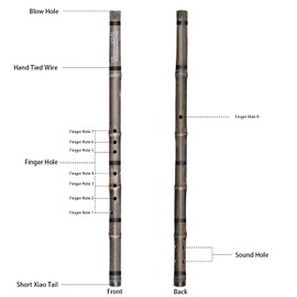 YCXYQ F key - Short Xiao Handmade Professional 8 Holes Bamboo Xiao Flute Zizhu Vertical Xiao Purple Bamboo Short Flute Chinese Traditional Musical Instrument Suitable for Students Beginners Adults
