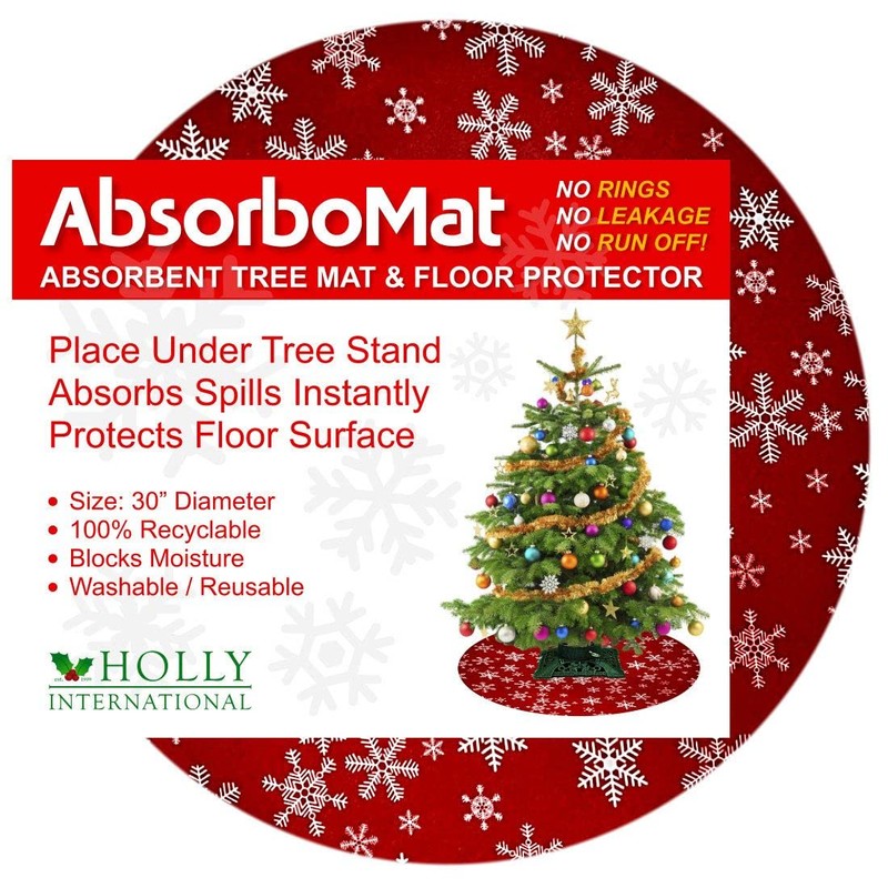 Holly International AbsorboMat Absorbent Christmas Tree Mat & Floor Protector,