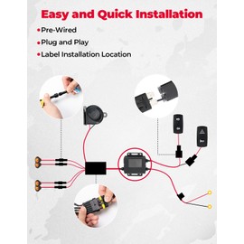 KEMIMOTO UTV Turn Signal Kit with Horn, Pre-Wired, Plug and Play UTV ATV Blinker with Rocker Switch, Hazard Light, Universal Street Legal Kit Compatible with Polaris, Can-Am, Kawasaki, CFMOTO