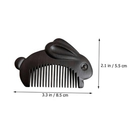 Baluue Wooden Hair Comb for Portable Gentle Scalp Decorative Rabbit Design Dandruff Comb